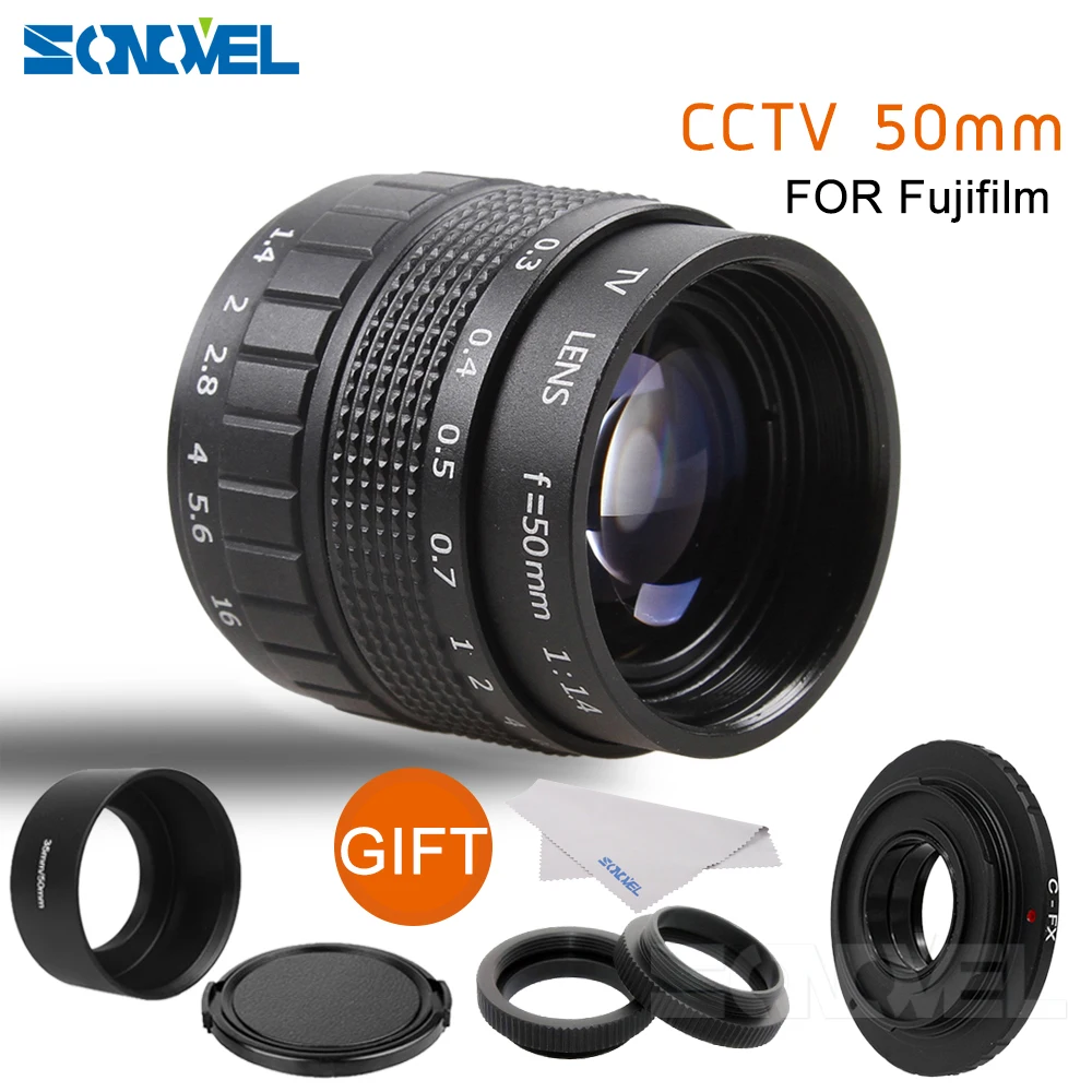 Объектив для ТВ и фильмов F1.4 50 мм Крепление C макрокольцо бленда Fuji Fujifilm X E2 E1 Pro1 Pro2
