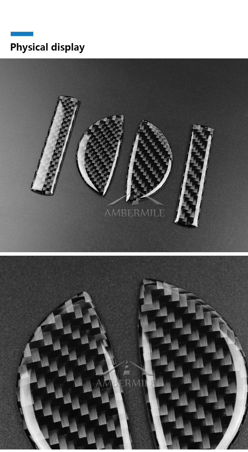  Mini Cooper F55 Clubman F54 Countryman F60 Accessories Interior Carbon Fiber Door Handle Cover Trim Stickers (4)
