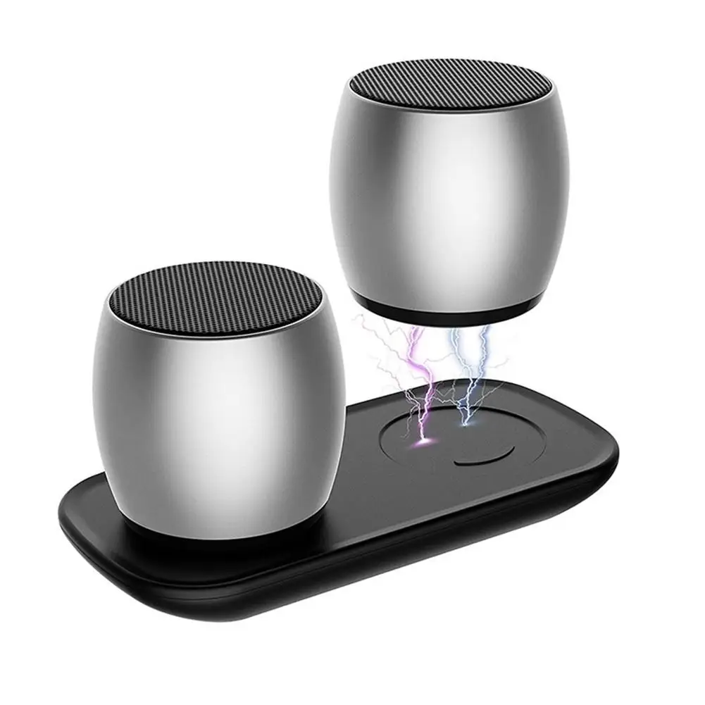 

Mini Wireless Bluetooth Stereo Twins Speakers Subwoofer Hands-free Calling Computer Portable Speaker With Charging Base New