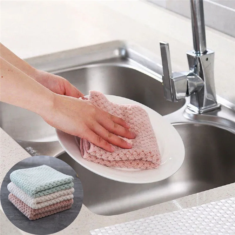 Hot Sale Super Absorbent Cleaning Cloth Kitchen Rags Wiping Scouring