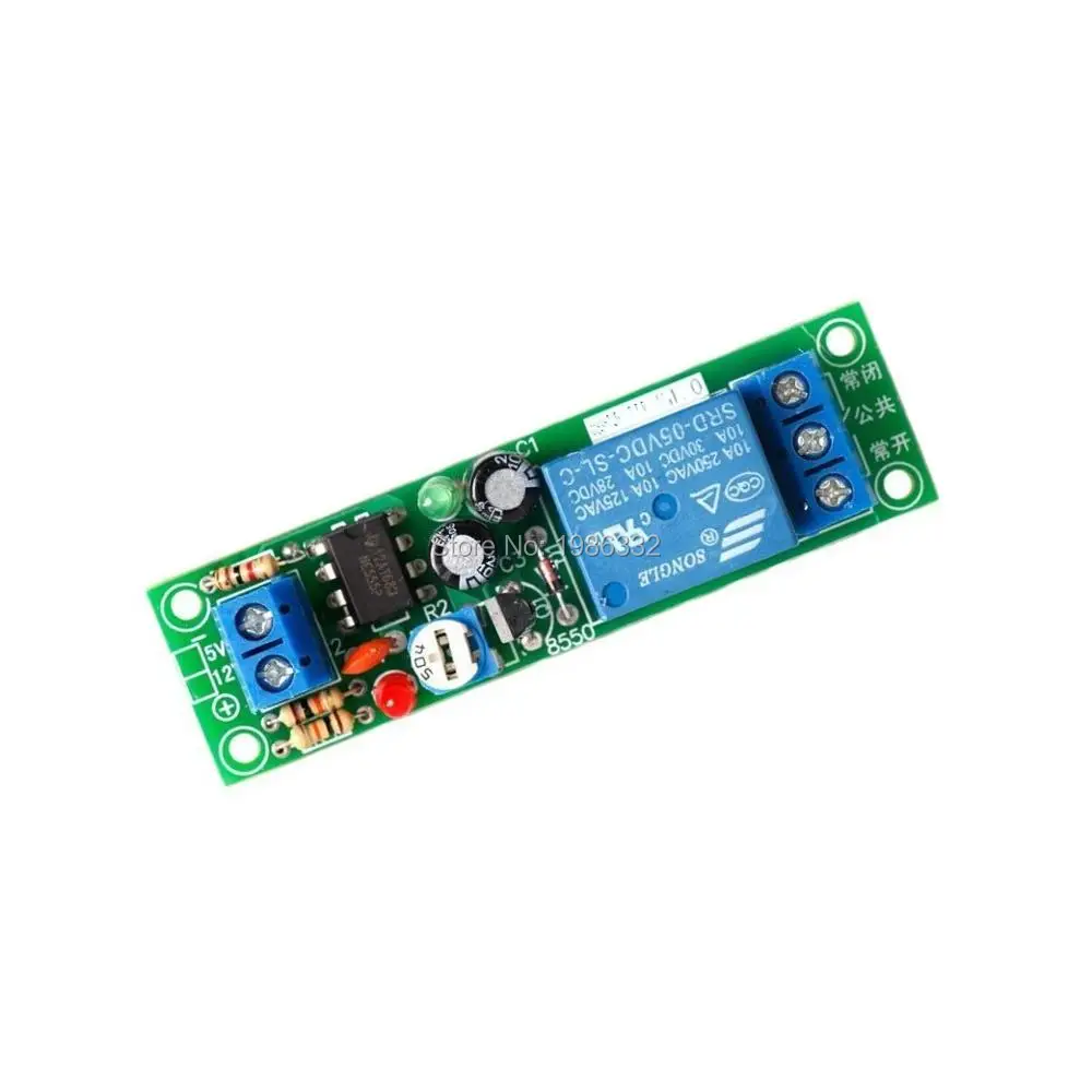 

WS16 DC 10V-15V 12V Conduction NE555 Delay Time Timing Relay Module Delay Timer Turn On 1~60 seconds Adjustable Switch