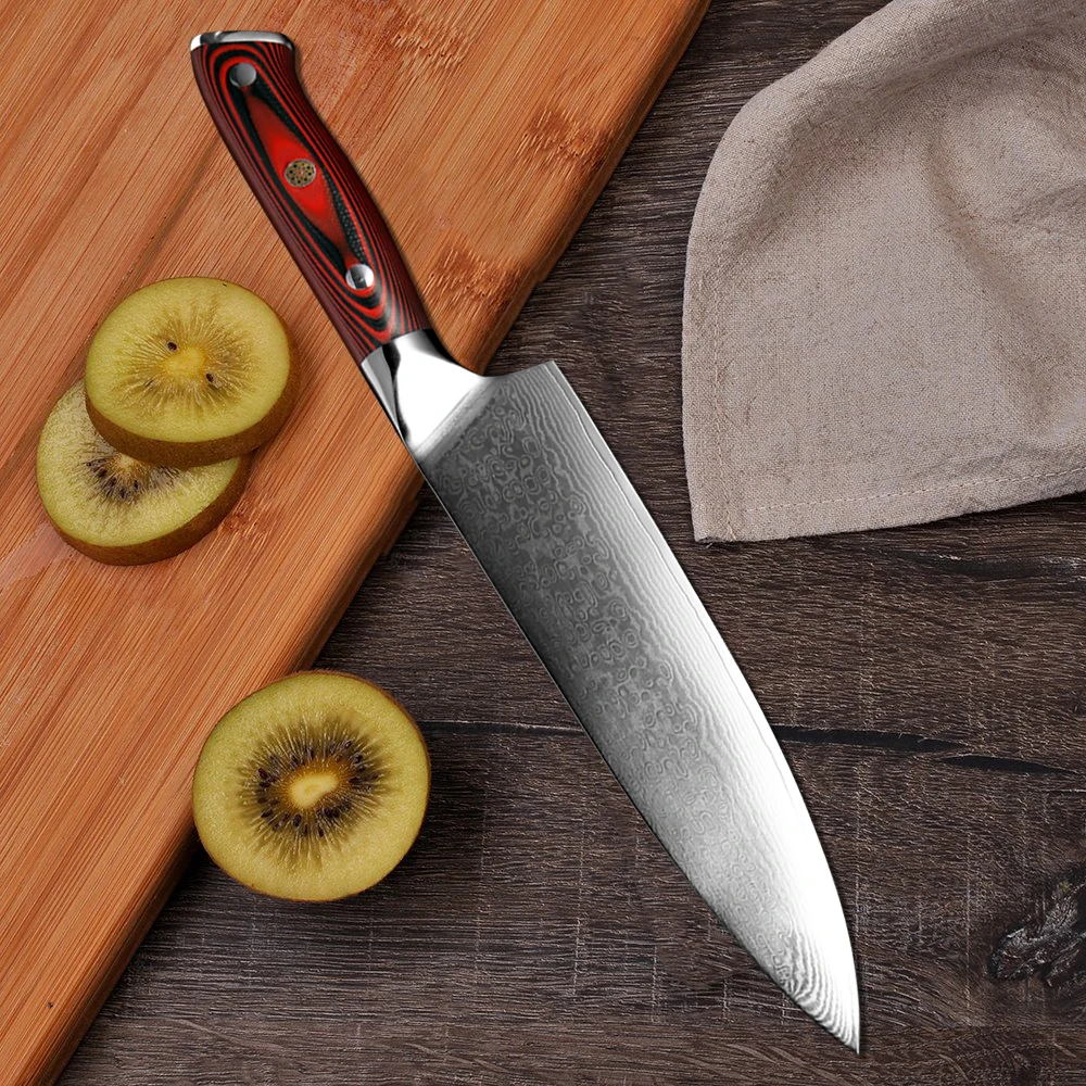 XITUO поварской нож дамасская сталь Профессиональный кухонный нож santoku острый резка мяса китайский кухонный нож высококачественный гвоздь G10
