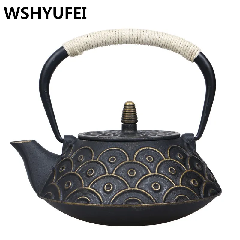 kettle Tea set copper cast pot cover black spots in Japan No coating