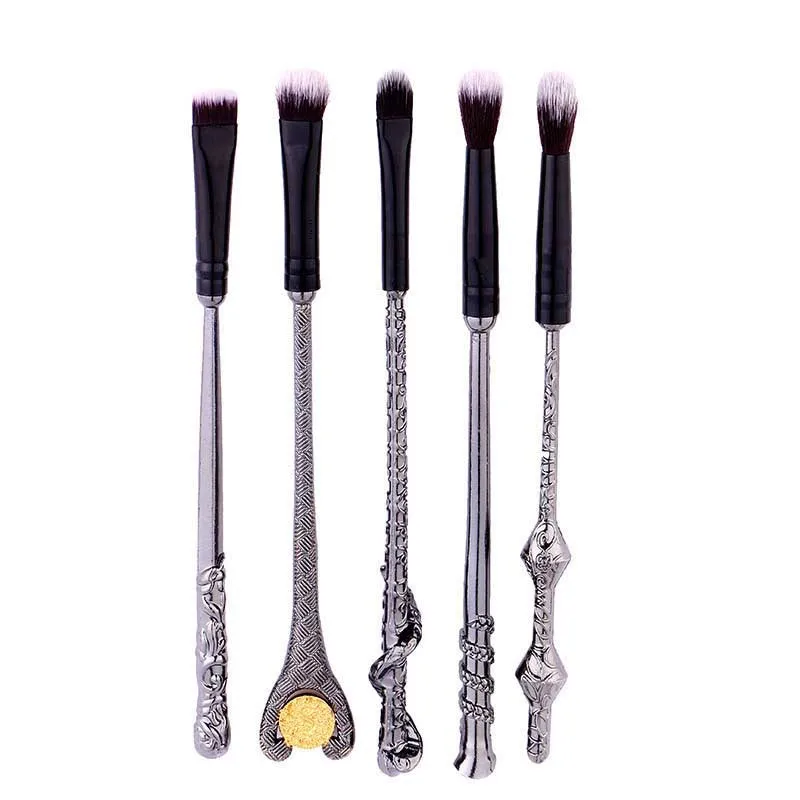 

5 PCS Magic Harry Wand Metal Mace Makeup Brush Potter Cosmetic Brush Beauty Makeup Colour Makeup Tools