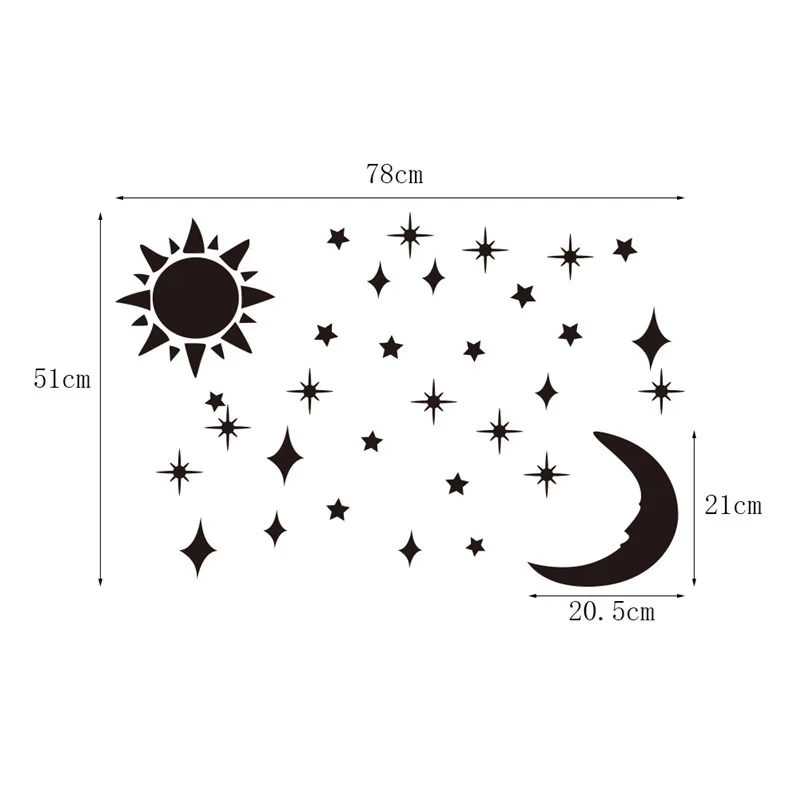 Защита от солнца луны и звезд DIY акриловые зеркало Наклейки на стену 3D Наклейки на стену для детей номеров потолков Наклейки на стены