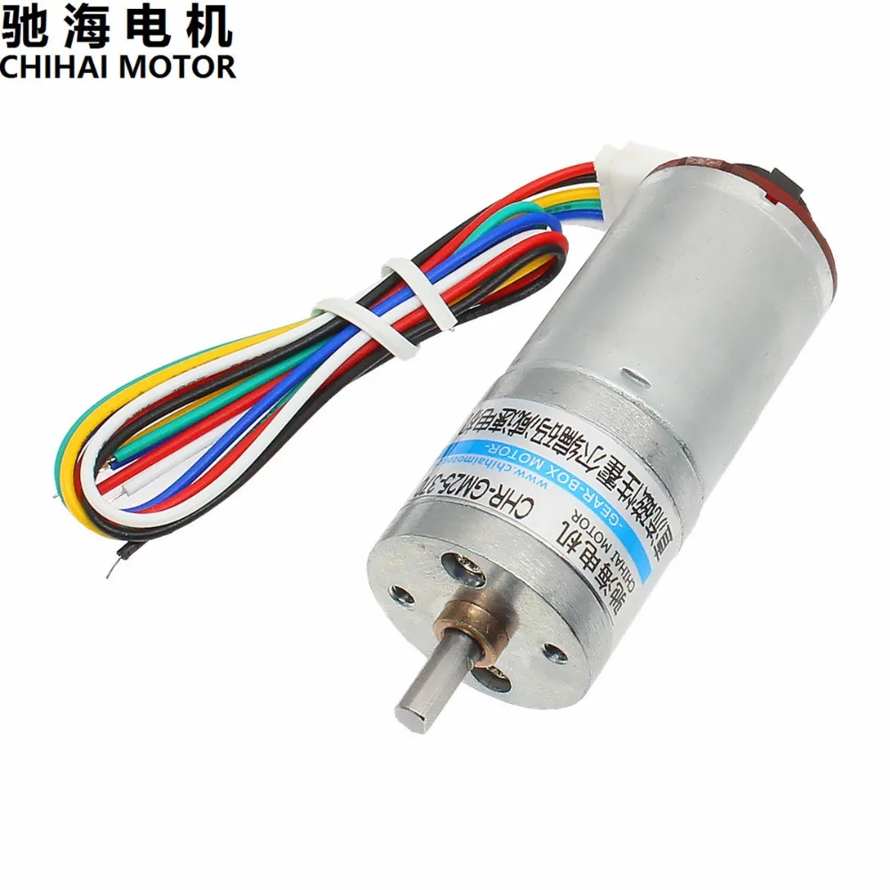 

Chihai Motor CHR-GM25-370-ABHL DC Magnetic Holzer Encoder Gear Motor 6.0V 12.0V 24.0v Belt mounting flange