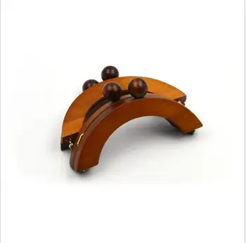 

2018 Coffee Solid Wood Material Magnet Inside Big Round Clasp-10 pcs of Wood Bag Handle Hanger Fashion Brown Wooden Purse Frame