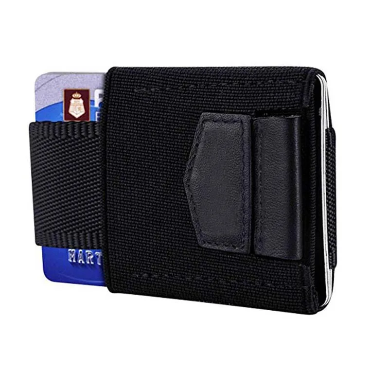 Минималистичный кошелек, кредитный держатель для карт, мини, маленький, бизнес, ID держатель для карт, органайзер, значок, порте карт, тонкий кошелек - Цвет: FP-71PU-BLACK