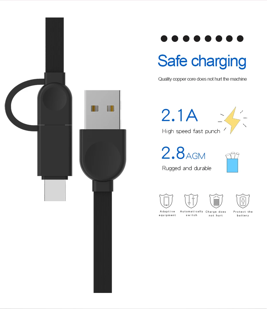 Oatsbasf 100 см 2 в 1 Выдвижной USB кабель для быстрой зарядки 8 Pin для iPhone X 5S 6s 7 8 Plus зарядный кабель с микро USB кабелем