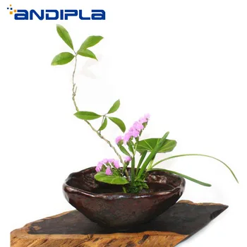 

Japanese Style Zen Ikebana Vintage Coarse Pottery Rust Glaze Flower Pot Ceramic Container Tabletop Vase Creative Hydroponic Pots