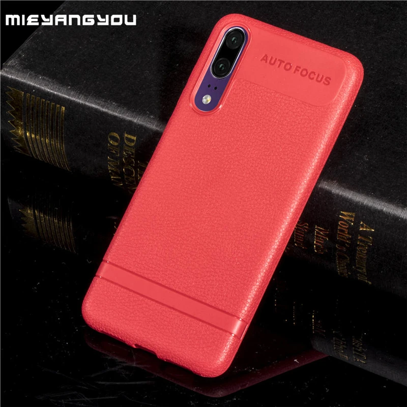 Простой кожаный матовый чехол с узором для huawei P20 Lite Pro Мягкий защитный телефона