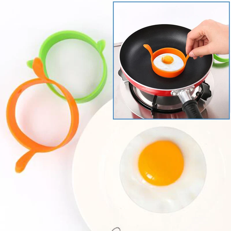 Силиконовая, для яичницы яичный блин кольца формы формирователь жарки кухонный цвет случайный