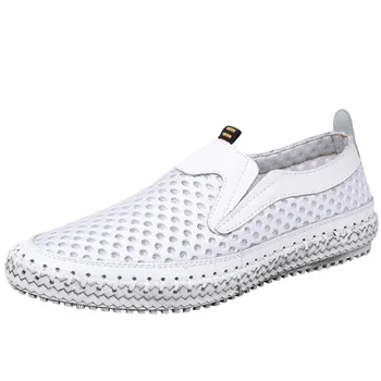 

New 2020 Men Sandals Summer Shoes Hollow Casual Men's Mesh Sandals Soft Breathable Comfortable Men Sneakers Big Size Loafers 2A