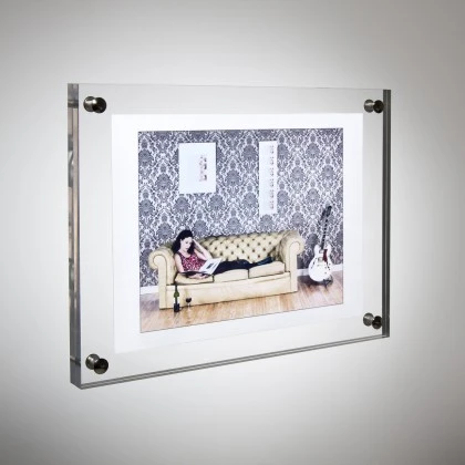 Wall Mounted Acrylic Plastic Frame Picture Frame Holder Stand For