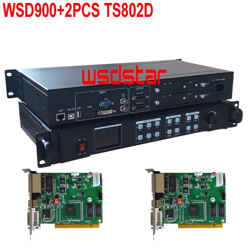WSD900+ 2 шт. TS802D светодиодные видео процессор вход HDMI/dvi/VGA/CVBS 1920*1200 1280*1024 пикселей светодиодный Аренда экрана видео процессор