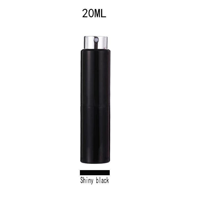 Новинка 8 мл 10 мл 15 мл 20 мл портативный мини алюминиевый многоразовый флакон для духов пустые косметические контейнеры распылитель для путешественника - Цвет: 20ML black