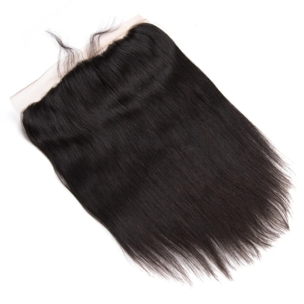 Rxy Remy Hair Straight Hair Pre Plucke Ear To Ear Lace Frontal Closure With Bundles Peruvian Human Hair Bundles With Closure 4Pc