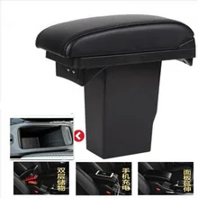 Para peugeot 2008 caixa de apoio braço + 3usb couro preto centro nova modificação caixa armazenamento 2012 2013 2014 2015 2016 2017 2018 2019