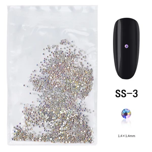 1 упаковка Кристальные прозрачные Стразы ab украшения для ногтей наконечники плоская электрическая машинка для маникюра украшения Драгоценные камни 3D блестящее Стекло Алмазные маникюрные инструменты - Цвет: SS3