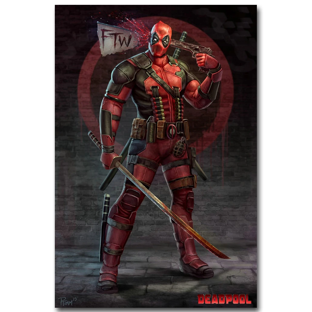 Deadpool 2 Shark JAW Hot New Marvel Movie Fabric Poster Art TY422-20x30 24x36