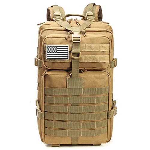 TACVASEN мужской рюкзак 900D нейлон прочный Molle Военная армия рюкзаки 45L штурмовой Страйкбол Рюкзак Поход Охота сумки мужские Новые - Цвет: Khaki