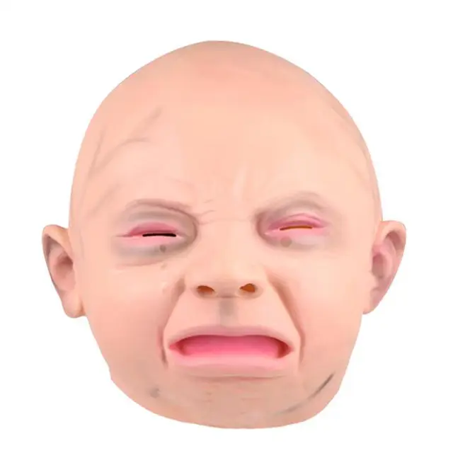 Smiling Baby Latex Mask Costume Accessory Child Baby Head Mask For