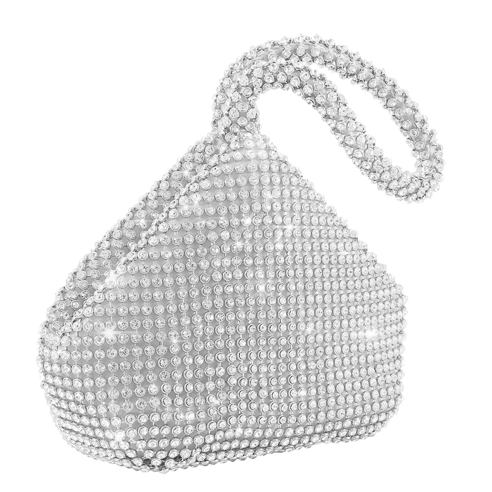 Woman Evening bag Diamond Rhinestone Female Clutch Lady Wallet Wedding Purse Party Bag Banquet Silver Woman Evening bag Diamond Rhinestone Female Clutch Lady Wallet Wedding Purse Party Bag Banquet Silver