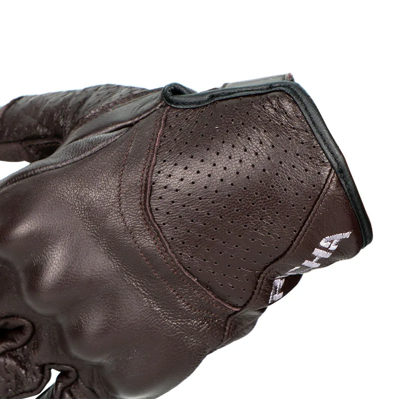 Перчатки для мотоциклистов из натуральной кожи в стиле ретро, перфорированные перчатки для мотогонок, мотоциклетные защитные шестерни, женские перчатки для мотокросса