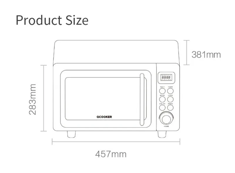 Ocooker CR-WB01 700 Вт Ретро плоская микроволновая печь 18л емкость стерео равномерная скорость Горячая классификация Профессиональный размораживание