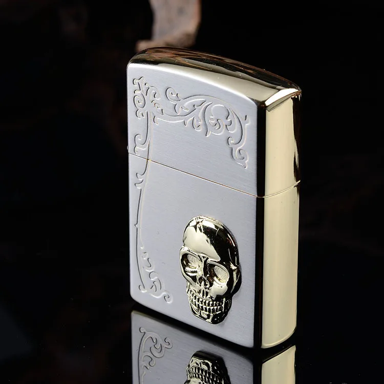 Lighters and Smoking Accessories, Lonely skull metal kerosene lighter, Boutique gift lighters