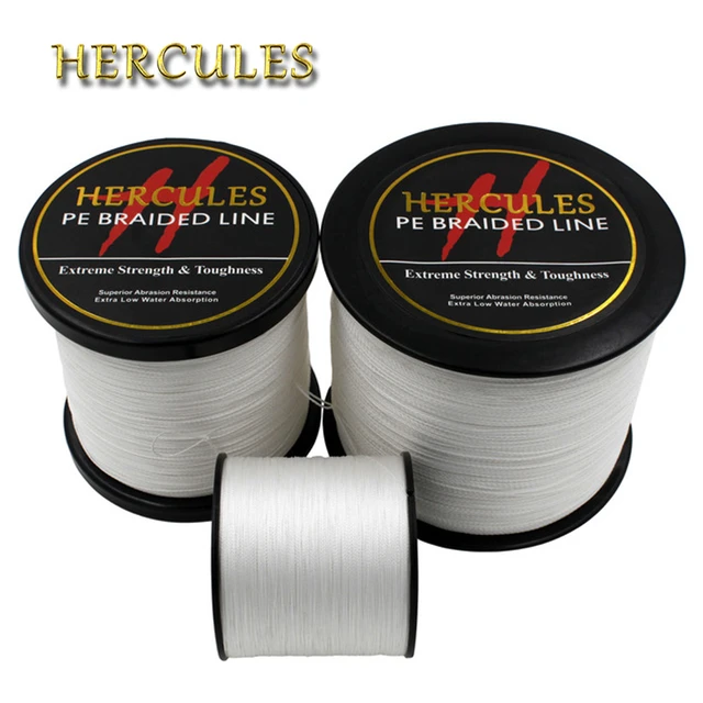 Linha Trançada Hercules-PE, Cabo Branco Multifilamento, Linha de