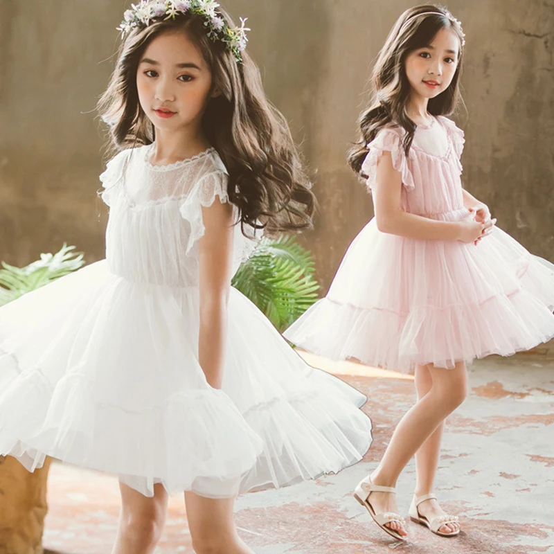 

2018 Girls Dress Princess Kids Dresses Cute Girls Baby Girl Summer Clothes Vestido De Festa Lace Dress Elegant Children Clothes