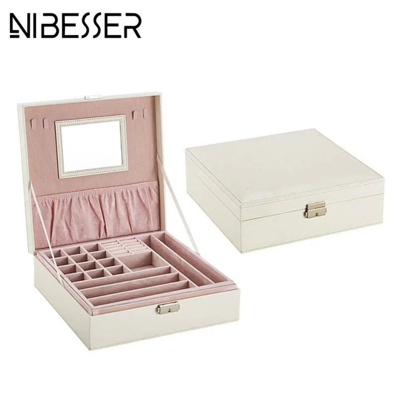 NIBESSER Lady Leather Make Up Case font b Women b font Cosmetic Cases font b Jewlery