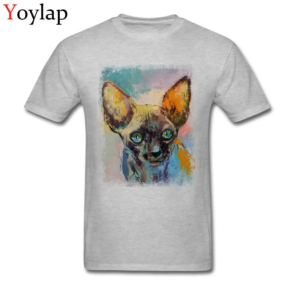 Men's Tops Shirts Slim Fit Normal T Shirt Cotton Fabric Round Neck Short Sleeve Casual SPHYNX Clothing Shirt Top Quality grey