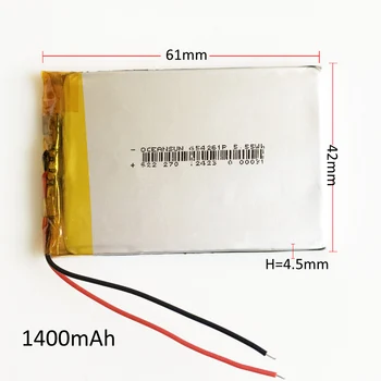 

3.7V 1400mAh Lithium Polymer LiPo Rechargeable Battery Li-cells 454261 power For Mp3 GPS PSP power bank speaker DVD Laptop PAD