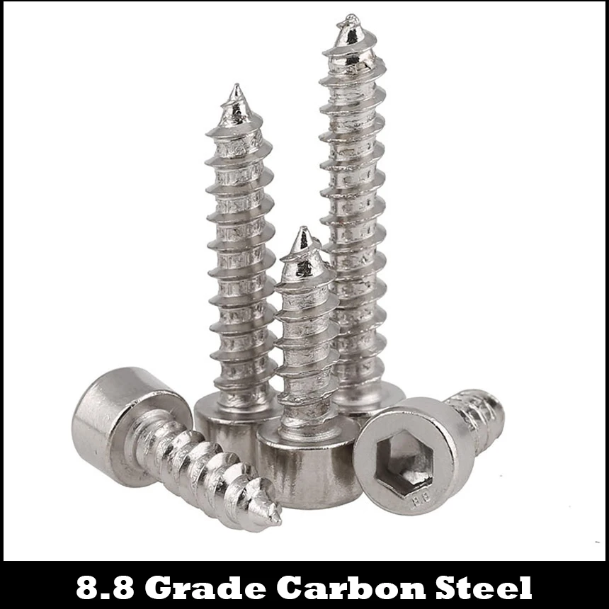 

M3.5 M3.5*20/25/30 M3.5x20/25/30 8.8 Grade Nickel Plated Carbon Steel Audio Cap Allen Head Hex Hexagon Socket Self Tapping Screw