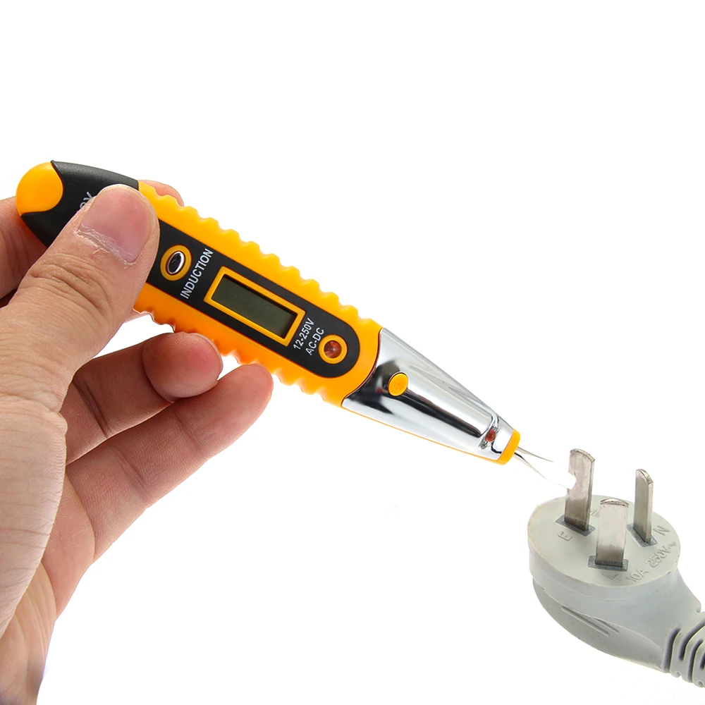 

1PC Voltage Digital Detector Tester 12~250V Power Tools Parts AC/DC Non-Contact LCD Electric Test Pen