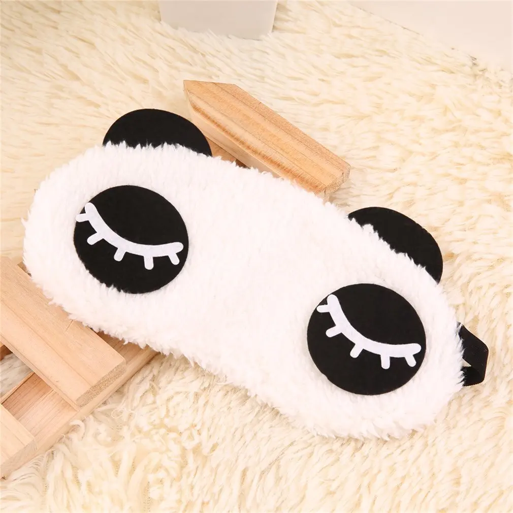 

Cute Design Plush Panda Face Eye Travel Sleeping Soft Eye Mask Blindfold Shade Eyeshade Portable Sleeping Eye Cover