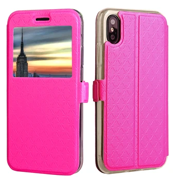 

For iphone X Window View Function Protective Cover Card Holders Book Stand Case For Apple iphone X Wallet Flip PU Leather Case