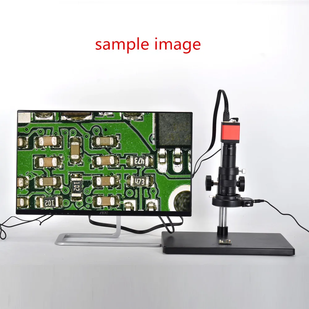 13MP HDMI 1/3 дюйма HD CMOS VGA цифровой индустрии Видео инспекции микроскоп Камера комплект+ 100X C-mount объектив+ 56 светодиодный светильник+ настольная подставка