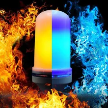 Светодиодный светильник E27 B22 E14 с эффектом пламени, огненный светильник, 12 Вт, 18 Вт, 1 мерцающий светильник, имитирующий пламя, 1900 K-2200 K, AC85-265V лампа с эффектом пламени