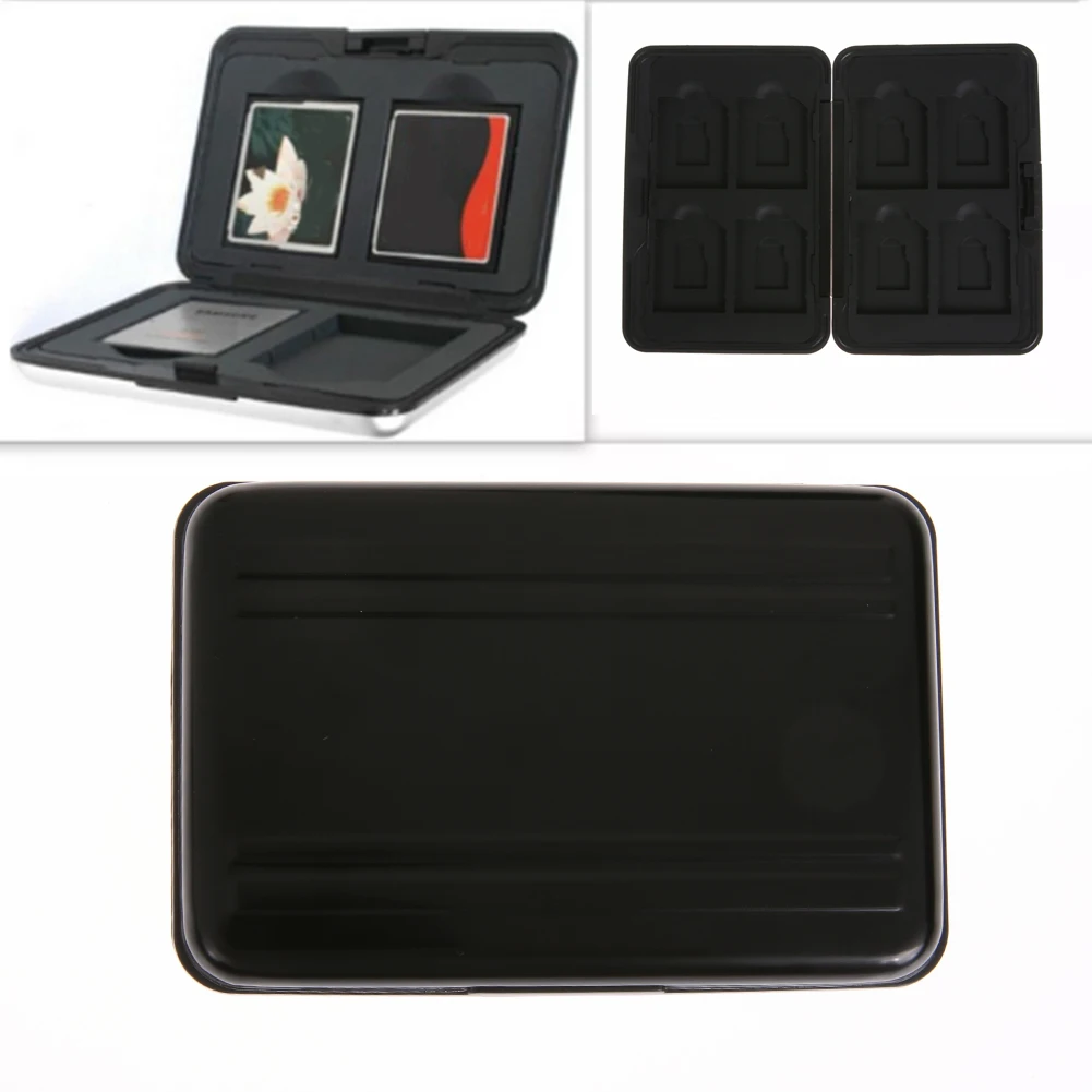 16 слотов Micro SD SDXC держатель для хранения карт памяти Чехол протектор алюминиевый черный чехол для восьми SD/MMC безопасные цифровые карты