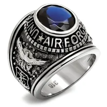 DC1989 EE. UU. de la Fuerza Aérea Militar de Los Hombres Anillos de Acero Inoxidable 316 de Oro Chapado IP Montana Piedra Principal Material Ambiental TK414708