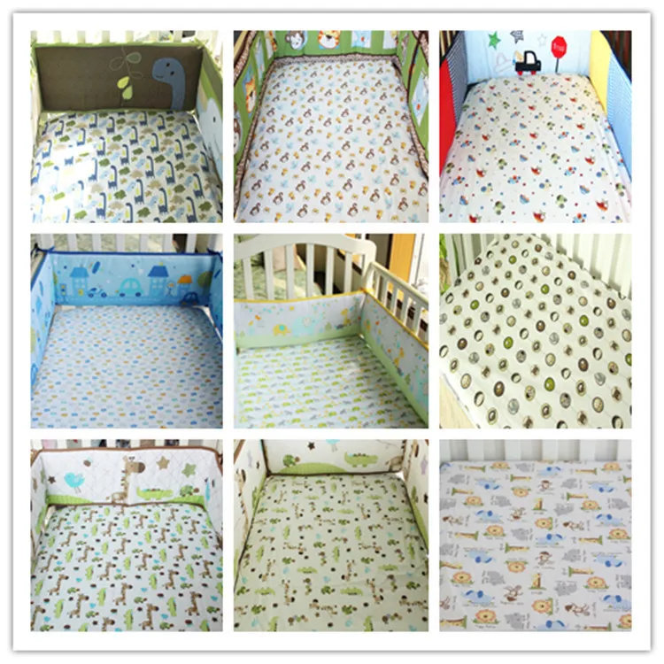 wholesale printed animals sports flowers butterfly fitted sheets cot crib mattress sheets
