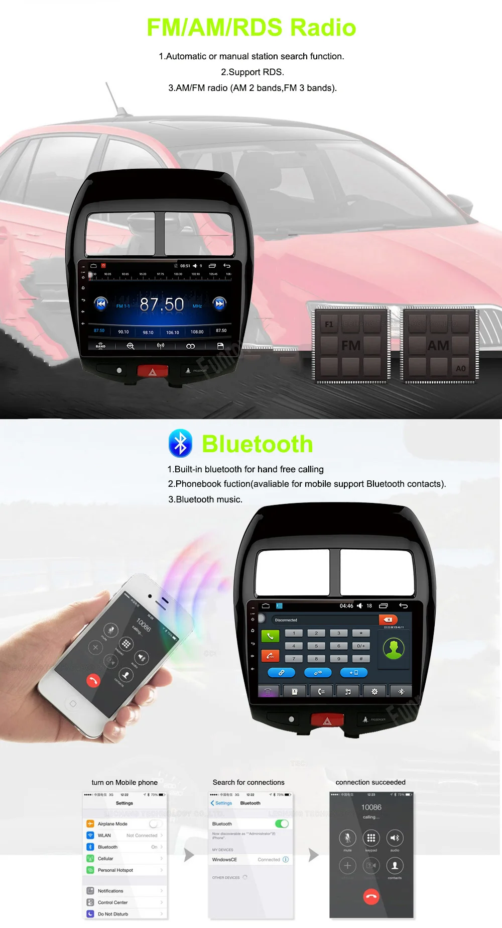 Perfect Funrover 10" 2 din Car dvd Multimedia car radio Android 8.0 for Mitsubishi ASX 2010-2017 car gps navigation Stereo tape recorder 5
