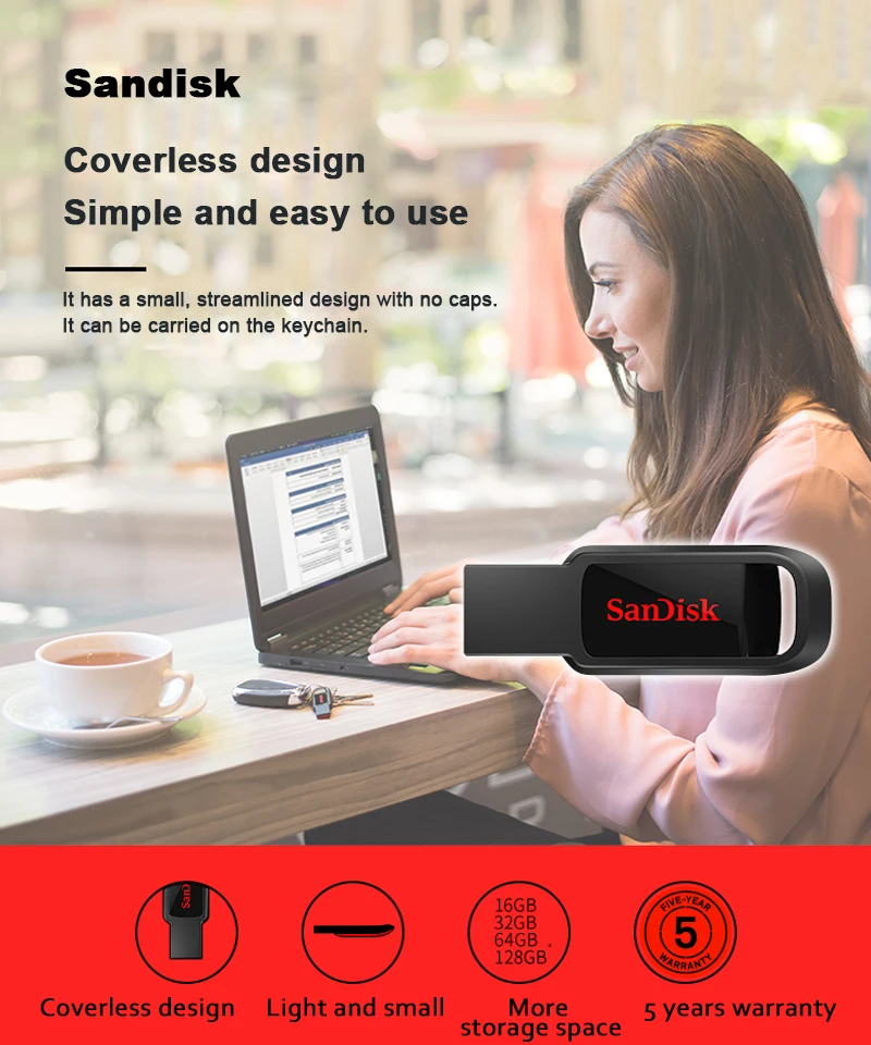 SanDisk CZ61 USB флеш-накопитель 128 Гб Высокая скорость USB 2,0 Мини-накопитель Micro USB флеш-накопитель карта памяти Micro SD