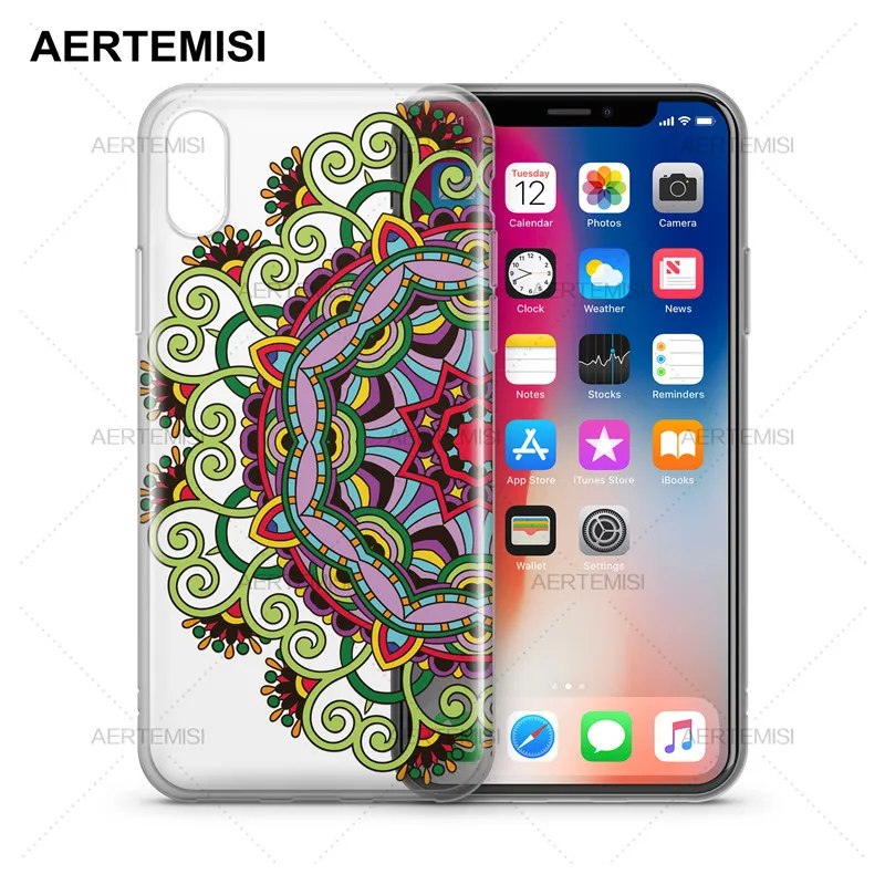 Aertemisi чехлы для телефонов цветная Мандала прозрачный кристально чистый мягкий