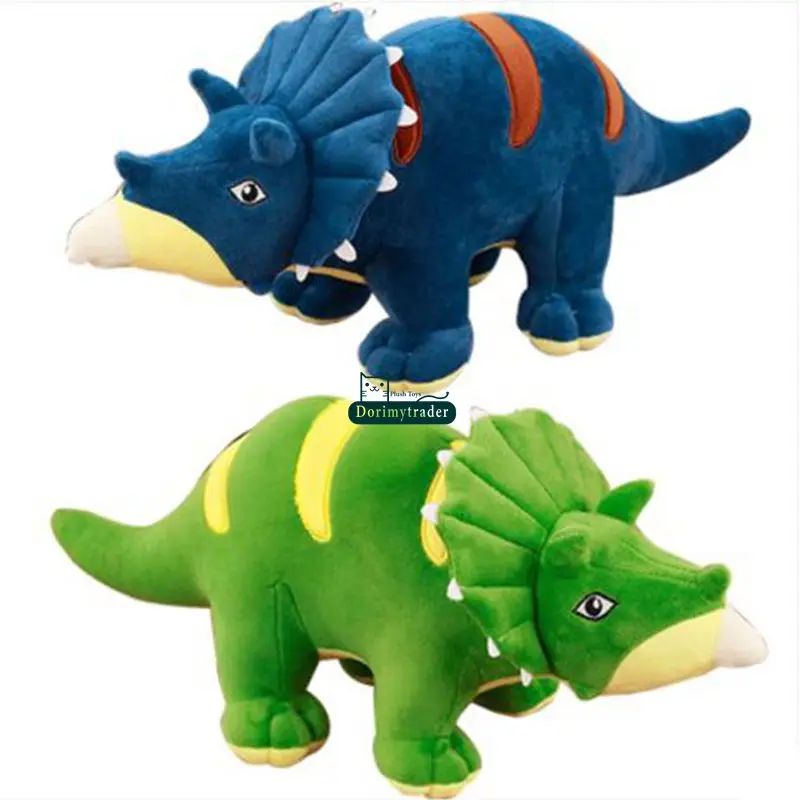 Dorimytrader New Pop 120cm Giant Soft Anime  Triceratops Plush Toy 47inch Stuffed Cartoon Dinosaur Doll Pillow Child Kids Gift DY61729  (2)