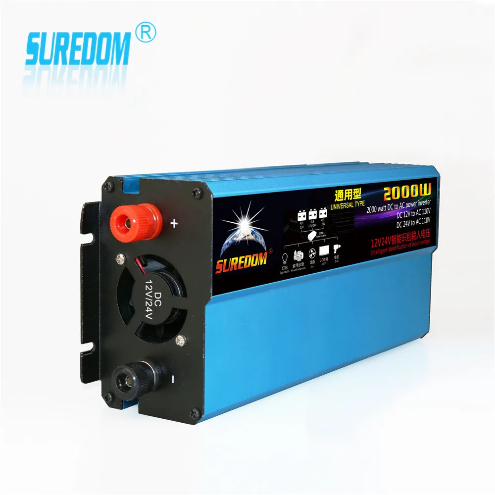 Автомобильный силовой инвертор DC 12V 24V к AC 110V 2000W умный трансформатор