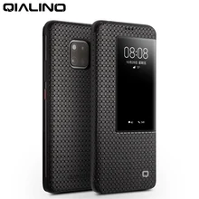 QIALINO Mode Echt Lederen Flip Case voor Huawei Mate 20 Stijlvolle Zakelijke Ultra Slim Smart View Telefoon Cover voor Mate20 pro